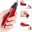Electric Ear Neck Nose Hair Trimmer Eyebrow Trimmer Implement Shaver Clipper Shaver Man Woman Clean Trimer Razor Remover Kit IPX7 Waterproof Dual Edge Blades for Easy Cleansing (RED)