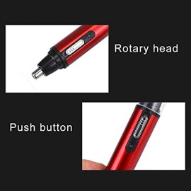 Electric Ear Neck Nose Hair Trimmer Eyebrow Trimmer Implement Shaver Clipper Shaver Man Woman Clean Trimer Razor Remover Kit IPX7 Waterproof Dual Edge Blades for Easy Cleansing (RED)