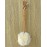 Shower Loofah Body & Back Scrubber - Exfoliating Loofah Bath Brush On a Stick - with Long Wooden Handle Back Brush for Men & Women - Easy Reach Body Wash & Lotion ApplicatorWhite