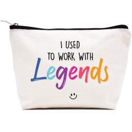 LIBIHUA Coworker Leaving Present-Farewell Gift-Going Away Present for Colleagues-New Job,Good Bye Gifts for Boss,Women,Her,Friends-Makeup Bag Cosmetic Bag Travel Pouch-I Used to Work With Legends