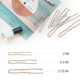 HOYOLS U Shaped Assorted Size Hair Bobby Pins, Metal Bun Clips Hairpin Crimped Design with Ball Tips for Women Girls Grips Hairstyle, 150 Count Bulk Pack (Brown) HOYOLS U Shaped Assorted Size Hair Bobby Pins, Metal Bun Clips Hairpin Crimped Design with Ball Tips for Women Girls Grips Hairstyle, 150 Count Bulk Pack (Brown)