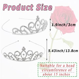6 Pack Crystal Tiara Crown,Rhinestone Princess Crown,Silver Crystal Tiara for Girls,Women,Weddings,Parties,Prom Headdresses 6 Pack Crystal Tiara Crown,Rhinestone Princess Crown,Silver Crystal Tiara for Girls,Women,Weddings,Parties,Prom Headdresses