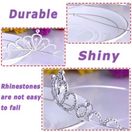 6 Pack Crystal Tiara Crown,Rhinestone Princess Crown,Silver Crystal Tiara for Girls,Women,Weddings,Parties,Prom Headdresses 6 Pack Crystal Tiara Crown,Rhinestone Princess Crown,Silver Crystal Tiara for Girls,Women,Weddings,Parties,Prom Headdresses