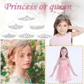 6 Pack Crystal Tiara Crown,Rhinestone Princess Crown,Silver Crystal Tiara for Girls,Women,Weddings,Parties,Prom Headdresses 6 Pack Crystal Tiara Crown,Rhinestone Princess Crown,Silver Crystal Tiara for Girls,Women,Weddings,Parties,Prom Headdresses