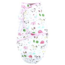 Hudson Baby Unisex Baby Quilted Cotton Swaddle Wrap 3pk, Girl Farm Animals, 0-3 Months