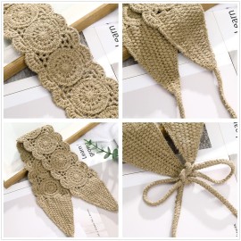 CHLINS Headband, 3PCS Crochet Hairband for Women - Floral Elastic Handmade Head Wrap Bohemian knit Headband for Women and Girls (Purple, Beige, Light coffee) CHLINS Headband, 3PCS Crochet Hairband for Women - Floral Elastic Handmade Head Wrap Bohemian knit Headband for Women and Girls (Purple, Beige, Light coffee)