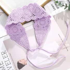 CHLINS Headband, 3PCS Crochet Hairband for Women - Floral Elastic Handmade Head Wrap Bohemian knit Headband for Women and Girls (Purple, Beige, Light coffee) CHLINS Headband, 3PCS Crochet Hairband for Women - Floral Elastic Handmade Head Wrap Bohemian knit Headband for Women and Girls (Purple, Beige, Light coffee)