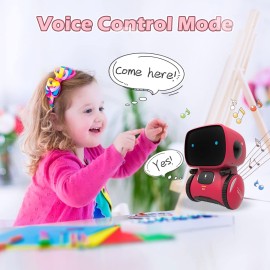 KaeKid Robots for Girls 3-5, Interactive Smart Robotic with Touch Sensor, Voice Control, Speech Recognition, Singing, Dancing, Repeating and Recording, Birthday Gifts for 3+ Year Old Kids Boys Girls