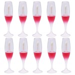 FZBNSRKO Lip Gloss Tubes, 10pcs 8ml Empty Refillable Bottles, Wineglass Shaped Containers for Women Girls, Reusable, Portable, Transparent and Red