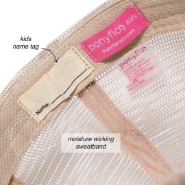 Ponyflo Original Kids Tie Dye Mesh Back Ponytail and Messy Bun Pony Cap with Full Back Opening