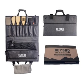 Camp Kitchen Organizer and Utensil Kit - Set of 14 - Travel Organizer - Grill Accessories - Portable Camping Gear