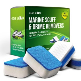 Gearshark Marine Scuff Erasers | Magic Sponge Pads for Boats | Effectively Remove Dirt, Grease, Grime | Premium Boat Accessories, Boat Accessories & Boating Essentials | Boat Cleaning Supplies