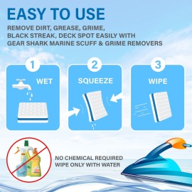 Gearshark Marine Scuff Erasers | Magic Sponge Pads for Boats | Effectively Remove Dirt, Grease, Grime | Premium Boat Accessories, Boat Accessories & Boating Essentials | Boat Cleaning Supplies
