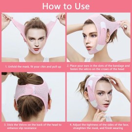 V-Line Mask Chin Strap, Reusable V Shaped Face Belt for Sleeping Jaw Exerciser, Prevent Sagging V-Line Lifting Chinstrap, Facial Slimmer Shaper for Women and Men Double Chin (Pink) V-Line Mask Chin Strap, Reusable V Shaped Face Belt for Sleeping Jaw Exerciser, Prevent Sagging V-Line Lifting Chinstrap, Facial Slimmer Shaper for Women and Men Double Chin (Pink)