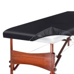 Massage Table Cover, Silky Massage Table Sheets(36 W x 77 L x 7 D), Reusable Spa Bed Sheets Salon Table Protective Cover, Satin & Wrinkle-Resistant, Machine Washable, Black