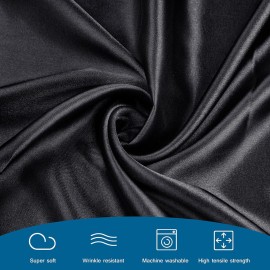 Massage Table Cover, Silky Massage Table Sheets(36 W x 77 L x 7 D), Reusable Spa Bed Sheets Salon Table Protective Cover, Satin & Wrinkle-Resistant, Machine Washable, Black