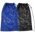 2 Packs Mesh Gear Bag for Snorkel Equipment, Oversized 18 x 27 Mesh Dive Bag Scuba Diving Bag Snorkel Bag Backpack for Snorkeling Gear, Fins, Swimming Gear, Beach and Sports Equipment (Black & Blue)
