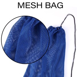2 Packs Mesh Gear Bag for Snorkel Equipment, Oversized 18 x 27 Mesh Dive Bag Scuba Diving Bag Snorkel Bag Backpack for Snorkeling Gear, Fins, Swimming Gear, Beach and Sports Equipment (Black & Blue)