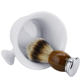 Linkidea Ceramic Shaving Mug with Knob Handle, Deep Size Wet Shaving Cup, Razor Shave Soap and Cream Bowl for Men, White Linkidea Ceramic Shaving Mug with Knob Handle, Deep Size Wet Shaving Cup, Razor Shave Soap and Cream Bowl for Men, White