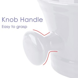 Linkidea Ceramic Shaving Mug with Knob Handle, Deep Size Wet Shaving Cup, Razor Shave Soap and Cream Bowl for Men, White Linkidea Ceramic Shaving Mug with Knob Handle, Deep Size Wet Shaving Cup, Razor Shave Soap and Cream Bowl for Men, White