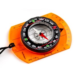 Orienteering Compass - Hiking Backpacking Compass - Advanced Scout Compass Camping and Navigation - Boy Scout Compass Kids - Childrens Compasses for Map Reading - Baseplate Compass Survival (Orange)
