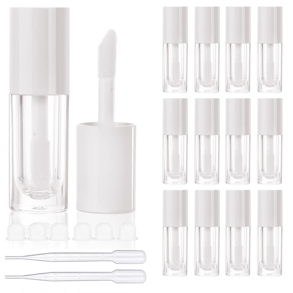 COSIDEA 14pcs Empty 6ml big brush lip gloss tubes for DIY lip gloss,White lipgloss containers COSIDEA 14pcs Empty 6ml big brush lip gloss tubes for DIY lip gloss,White lipgloss containers