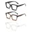 ZXYOO 3 Pack Oversize Square Design Reading Glasses for Women, Blue Light Blocking Reader (Black&Leopard&Transparent, 1.75)