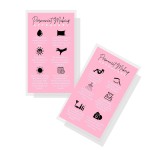 Boutique Marketing LLC Permanent Makeup Aftercare Instructions Card | 50 Pack 2x3.5 inches Business Size PMU Pink Design, pink, black, white