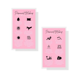 Boutique Marketing LLC Permanent Makeup Aftercare Instructions Card | 50 Pack 2x3.5 inches Business Size PMU Pink Design, pink, black, white Boutique Marketing LLC Permanent Makeup Aftercare Instructions Card | 50 Pack 2x3.5 inches Business Size PMU Pink Design, pink, black, white
