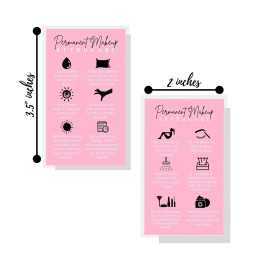 Boutique Marketing LLC Permanent Makeup Aftercare Instructions Card | 50 Pack 2x3.5 inches Business Size PMU Pink Design, pink, black, white Boutique Marketing LLC Permanent Makeup Aftercare Instructions Card | 50 Pack 2x3.5 inches Business Size PMU Pink Design, pink, black, white