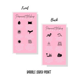Boutique Marketing LLC Permanent Makeup Aftercare Instructions Card | 50 Pack 2x3.5 inches Business Size PMU Pink Design, pink, black, white Boutique Marketing LLC Permanent Makeup Aftercare Instructions Card | 50 Pack 2x3.5 inches Business Size PMU Pink Design, pink, black, white