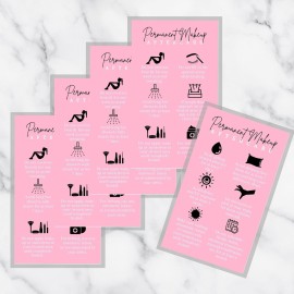 Boutique Marketing LLC Permanent Makeup Aftercare Instructions Card | 50 Pack 2x3.5 inches Business Size PMU Pink Design, pink, black, white Boutique Marketing LLC Permanent Makeup Aftercare Instructions Card | 50 Pack 2x3.5 inches Business Size PMU Pink Design, pink, black, white