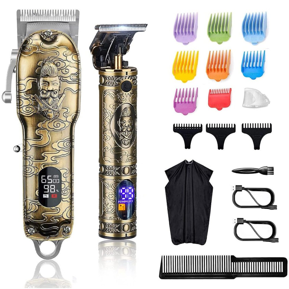 Suttik Professional Hair Clippers for Men, Clippers and Trimmers Set, Cordless Barber Clippers for Hair Cutting, Beard Trimmer Hair Cutting Kit with T-Blade Close Cutting Trimmer Suttik Professional Hair Clippers for Men, Clippers and Trimmers Set, Cordless Barber Clippers for Hair Cutting, Beard Trimmer Hair Cutting Kit with T-Blade Close Cutting Trimmer