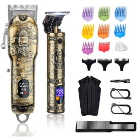 Suttik Professional Hair Clippers for Men, Clippers and Trimmers Set, Cordless Barber Clippers for Hair Cutting, Beard Trimmer Hair Cutting Kit with T-Blade Close Cutting Trimmer