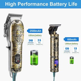 Suttik Professional Hair Clippers for Men, Clippers and Trimmers Set, Cordless Barber Clippers for Hair Cutting, Beard Trimmer Hair Cutting Kit with T-Blade Close Cutting Trimmer Suttik Professional Hair Clippers for Men, Clippers and Trimmers Set, Cordless Barber Clippers for Hair Cutting, Beard Trimmer Hair Cutting Kit with T-Blade Close Cutting Trimmer