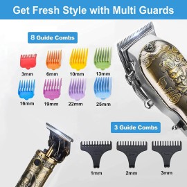 Suttik Professional Hair Clippers for Men, Clippers and Trimmers Set, Cordless Barber Clippers for Hair Cutting, Beard Trimmer Hair Cutting Kit with T-Blade Close Cutting Trimmer Suttik Professional Hair Clippers for Men, Clippers and Trimmers Set, Cordless Barber Clippers for Hair Cutting, Beard Trimmer Hair Cutting Kit with T-Blade Close Cutting Trimmer