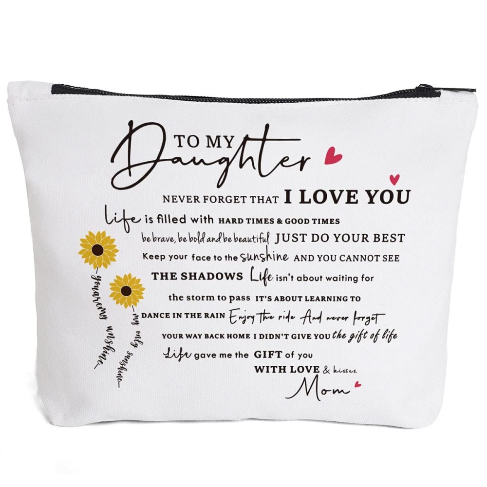Mom\'s Love Letter Makeup Bag - Birthday Gift for Daughter with Encouragement Note