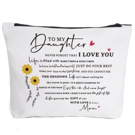 Mom\'s Love Letter Makeup Bag - Birthday Gift for Daughter with Encouragement Note