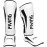 FIVING MMA Martial Arts Shin Guards - Padded, Adjustable Muay Thai Leg Guards with Instep Protection for Kickboxing/MMA Training and Sparring - Durable, Professional MMA Equipment (White, Large)