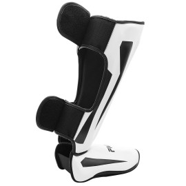 FIVING MMA Martial Arts Shin Guards - Padded, Adjustable Muay Thai Leg Guards with Instep Protection for Kickboxing/MMA Training and Sparring - Durable, Professional MMA Equipment (White, Large) FIVING MMA Martial Arts Shin Guards - Padded, Adjustable Muay Thai Leg Guards with Instep Protection for Kickboxing/MMA Training and Sparring - Durable, Professional MMA Equipment (White, Large)