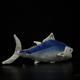 ZHONGXIN MADE Simulation Bluefin Tuna Stuffed Plush Toy - 16inch Lifelike Depth Ocean Animals Bluefin Tuna Fish Plushie Toys Figur, Super Soft Plush Dolls for Kids Stuffed Model Toys, Gifts for Kids