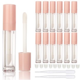 COSIDEA 14pcs empty 8ml big wand lip gloss tube concealer tube packing (pink)