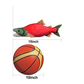 ZHONGXIN 15 Cute Sockeye Salmon Plush Toy, Stuffed Animal for Kids, Deep Sea Collection Gift (Sockeye Salmon)