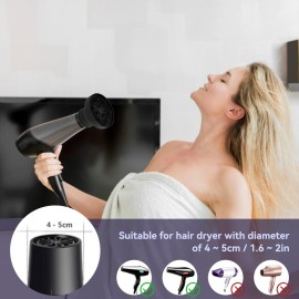 Silicone Hair Dryer Diffuser Collapsible 6 Colors Available Portable Hair Salon Tools for Home and Travel (Black)