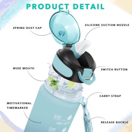 Enerbone 32 oz Drinking Water Bottle with Times to Drink and Straw, Motivational with Carrying Strap, Leakproof BPA & Toxic Free, Ensure You Drink Enough Water for Fitness Gym Outdoor Enerbone 32 oz Drinking Water Bottle with Times to Drink and Straw, Motivational with Carrying Strap, Leakproof BPA & Toxic Free, Ensure You Drink Enough Water for Fitness Gym Outdoor