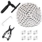 Bike Chain Kit, Single/6/7/8/9/10/11/12 Speed Multi-Function Bike Mechanic Repair Kit, Chain Breaker and Bike Link Plier with Hook and 6 Pairs Bicycle Buckle, Reusable (6/7/8 Speed Bike Chain Kit)