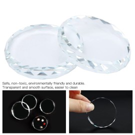 Nail Art Palette, 2pcs Nail Art Palettes Color Mixing Tool for DIY Makeup Mixing Palette Drawing Color Dish Toning Glass Nail Tips Painting Tray False Eyelash Glue Hold Makeup Pallet