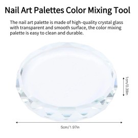 Nail Art Palette, 2pcs Nail Art Palettes Color Mixing Tool for DIY Makeup Mixing Palette Drawing Color Dish Toning Glass Nail Tips Painting Tray False Eyelash Glue Hold Makeup Pallet
