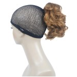 Lydell Short Ponytail Hair Extensions Wavy Curly Synthetic Hairpiece with Jaw Claw (27 Strawberry Blonde)