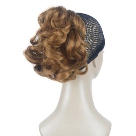 Lydell Short Ponytail Hair Extensions Wavy Curly Synthetic Hairpiece with Jaw Claw (27 Strawberry Blonde) Lydell Short Ponytail Hair Extensions Wavy Curly Synthetic Hairpiece with Jaw Claw (27 Strawberry Blonde)